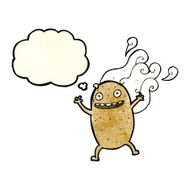 cartoon happy potato with thought bubble N4