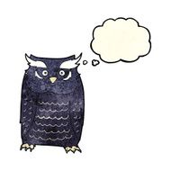 cartoon owl with thought bubble N22