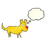 cartoon cute little dog with thought bubble N4