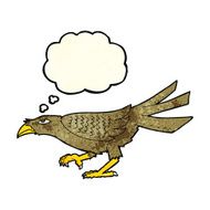 cartoon bird with thought bubble N109
