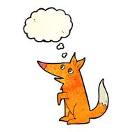 cartoon fox cub with thought bubble N4