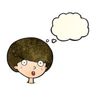 cartoon surprised boy with thought bubble N11