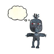 cartoon robot with thought bubble N60