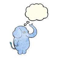 cartoon funny elephant with thought bubble N7