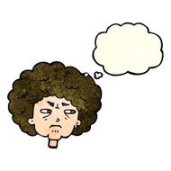 cartoon bitter old woman with thought bubble N7