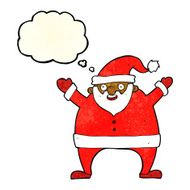 cartoon santa claus with thought bubble N72
