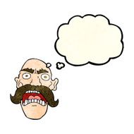 cartoon angry old man with thought bubble N54