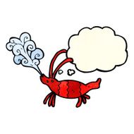 cartoon shrimp with thought bubble N13
