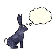 cartoon rabbit with thought bubble N36