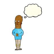 cartoon funny bald man with thought bubble N3