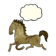 cartoon running horse with thought bubble N2