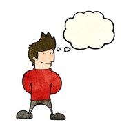 cartoon happy man with thought bubble N176