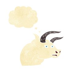 cartoon angry bull head with thought bubble N2