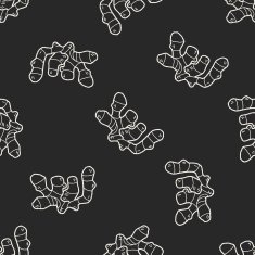 Ginger doodle seamless pattern background N2