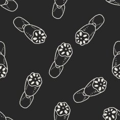 Lotus doodle seamless pattern background N2