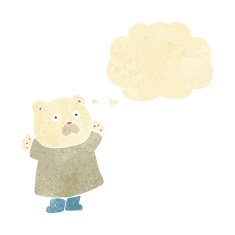 funny cartoon polar bear with thought bubble N5