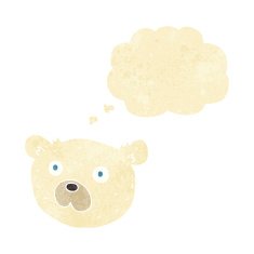 cartoon polar bear with thought bubble N12