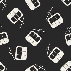 doodle cable car seamless pattern background