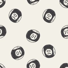 Doodle Billiards seamless pattern background N3