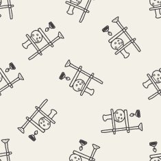 Doodle Test tube seamless pattern background N14