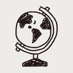 globe doodle drawing N15