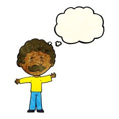 cartoon boy with mustache thought bubble N3
