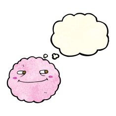 cartoon happy cloud with thought bubble N2