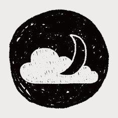 moon and cloud doodle drawing N8