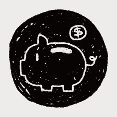 Piggybank doodle drawing N4