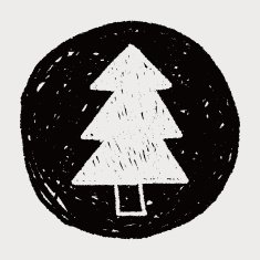 Christmas tree doodle drawing N19