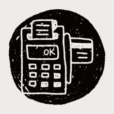 Credit card machine doodle drawing N5