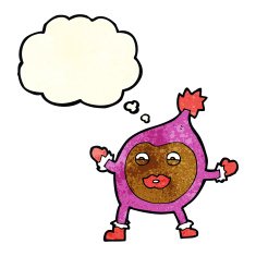 cartoon funny creature with thought bubble N9