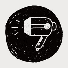 Hair dryer doodle drawing N5