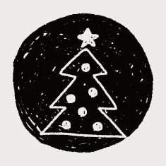Christmas tree doodle drawing N20