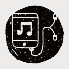 music player doodle drawing N12