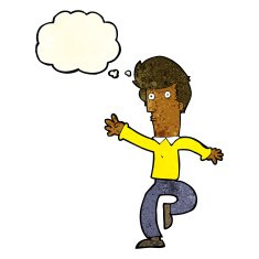 cartoon rushing man with thought bubble N3