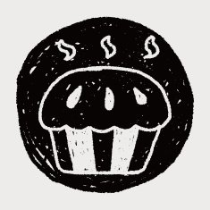 cupcake doodle drawing N14