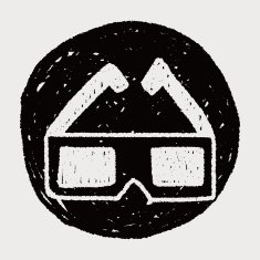 3D glassess doodle drawing N5