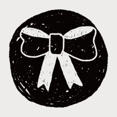 Ribbon bow doodle drawing N5
