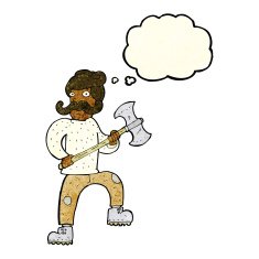 cartoon man with axe thought bubble N3