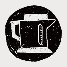 kitchenware hot water bottle doodle drawing N10