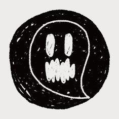 ghost doodle drawing N9
