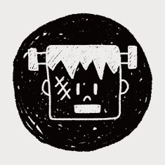 halloween monster doodle drawing N5