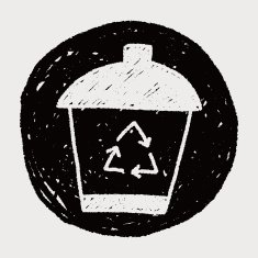 recycle trash can doodle drawing N5