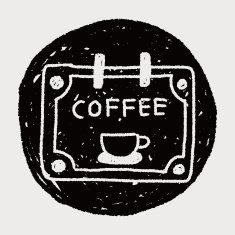 coffee shop sign doodle drawing N5
