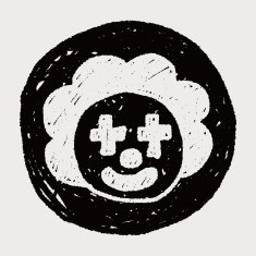 clown doodle drawing N123