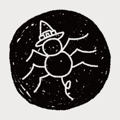halloween spider doodle drawing N4