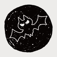 bat doodle drawing N5