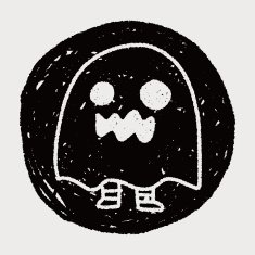 ghost doodle drawing N10