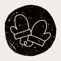 Winter gloves doodle drawing N12